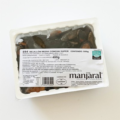 Mejillón Media Concha Súper Envase de 450 gr