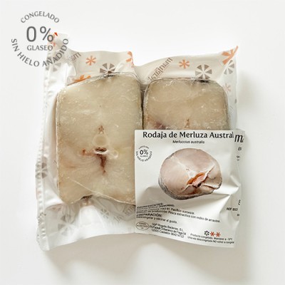 Rodaja de Merluza Austral 0% Glaseo Envase de 1 Kg