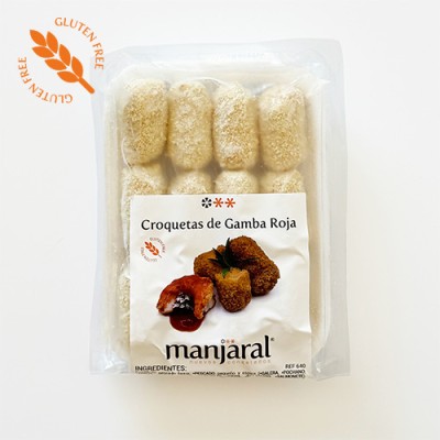 Croquetas de Gamba Roja SIN Gluten Bandeja de 12 ud