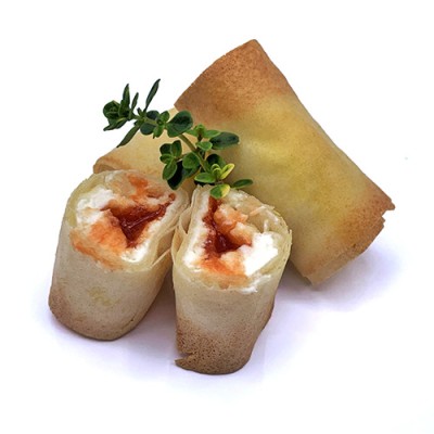 Rollito de Queso de Cabra Tomate Confitado Bandeja de 10 ud