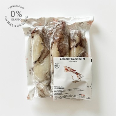 Calamar Nacional M 0% Glaseo Envase de 1 Kg