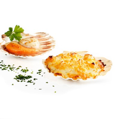 Concha de Vieira Rellena para Gratinar Bandeja de 2 ud