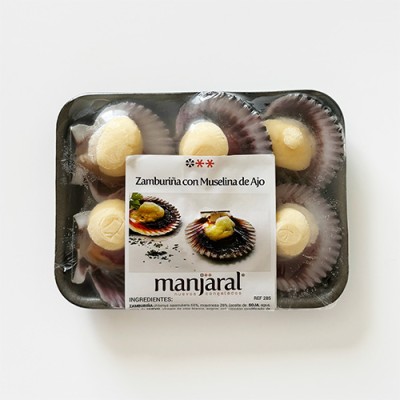 Zamburiña con Muselina de Ajo Bandeja de 6 ud