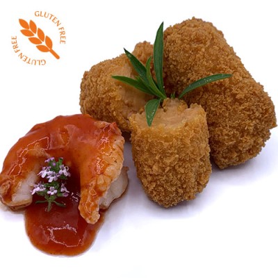 Croquetas de Gamba Roja SIN Gluten Bandeja de 12 ud