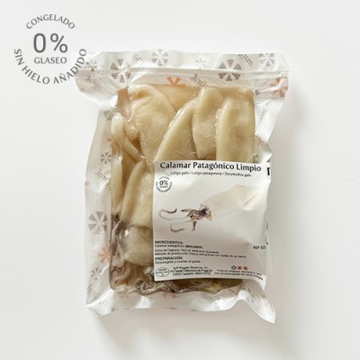 Calamar Patagónico Limpio 0% Glaseo Envase de 500 gr